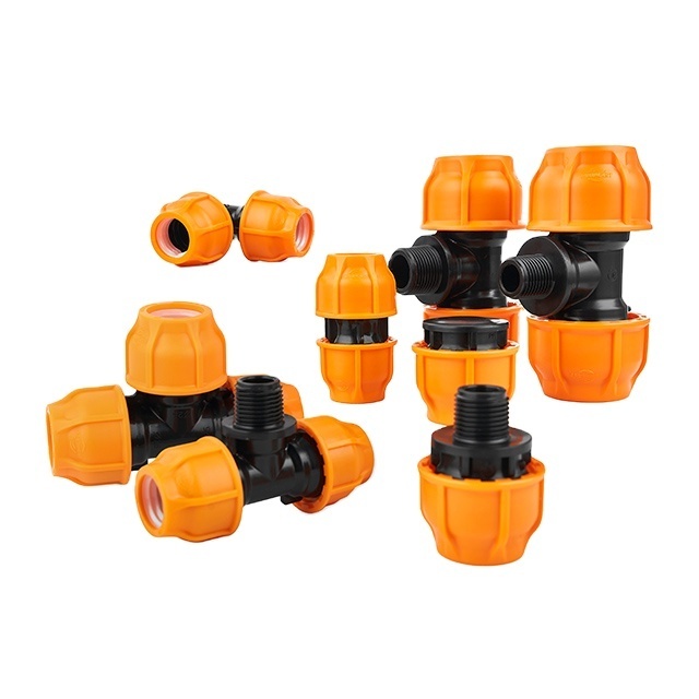 PP Compression fittings KEXING IRRIPLAST PN10 16BAR PLASTIC Coupling ISO17885 HDPE Irrigation Compression fittings PP