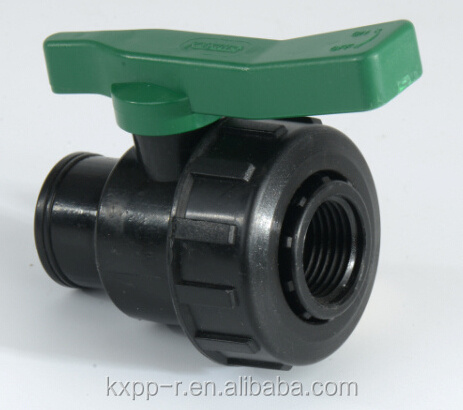 PN16 Single union HDPE PP PVC PE ball valve (Female or Male Threaded) PP HDPE COMPRESSION FITTINGS