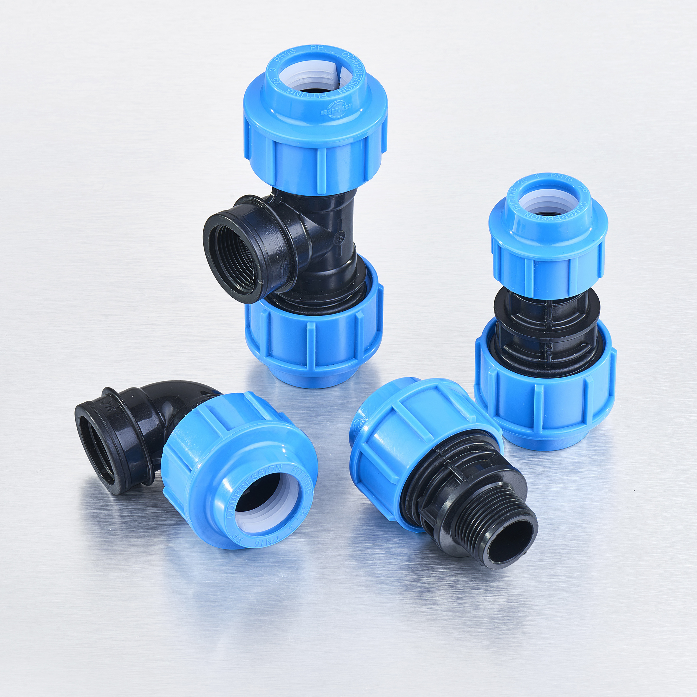 20-63mm PN10 plastic ball valve PP CLAMP SADDLE HDPE PIPE FITTING BALL VALVES PP COMPRESSION FITTINGS