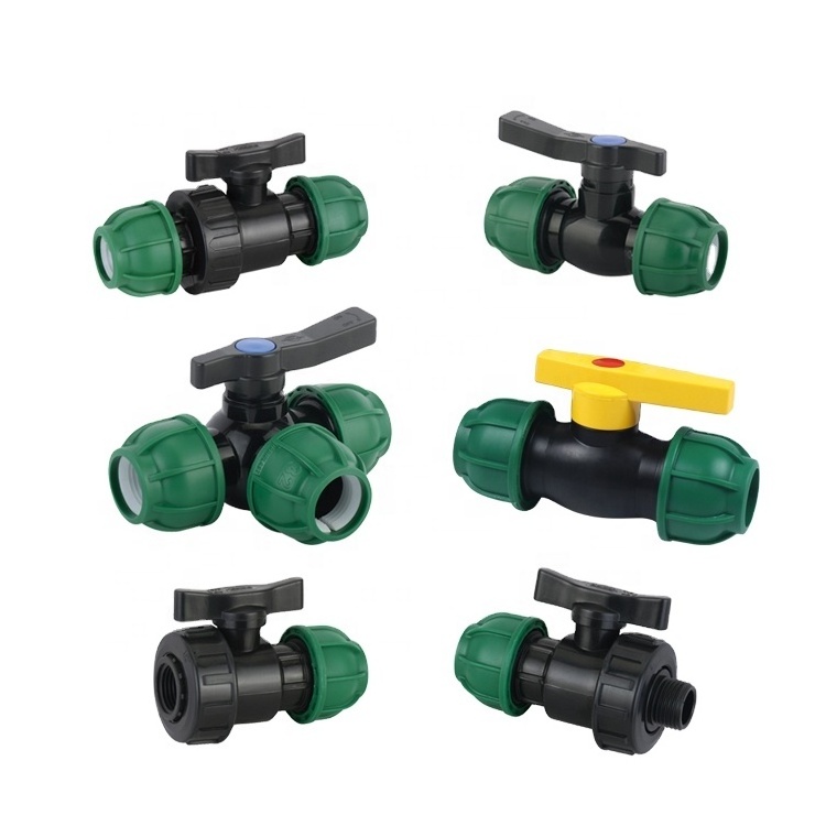 KEXING IRRIPLAST OEM ISO 17885 SANS 17885 ISO 14236 CE PN16 PN10 Irrigation compression fittings PP HDPE M/M PLASTIC Ball Valve