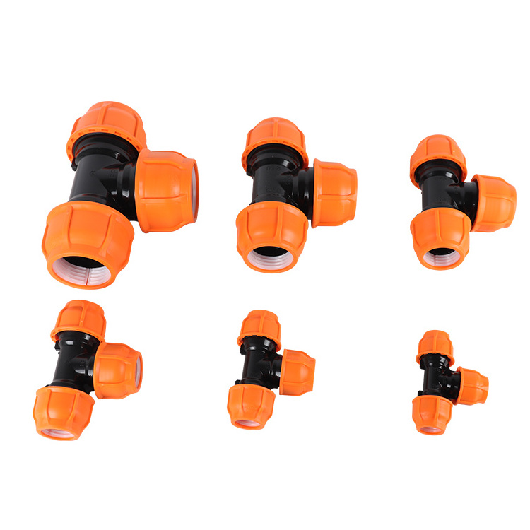 HDPE COMPRESSION FITTINGS IRRIPLAST PN10 16BAR PLASTIC TEE MALE FEMALE ISO17885 HDPE Irrigation Compression fittings PP