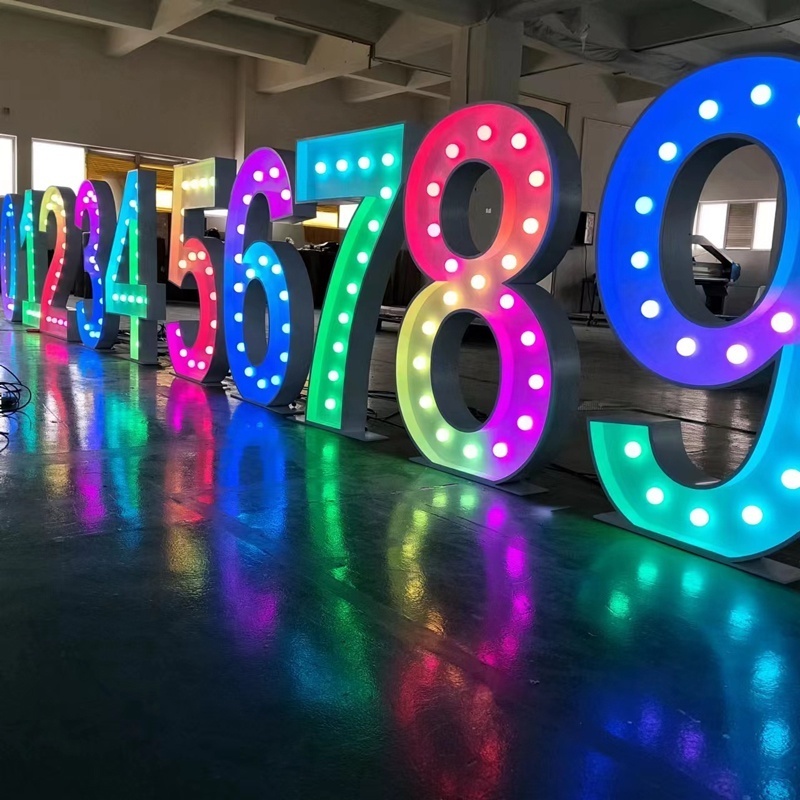 Factory Wholesale Professional Big Led Light Birthday Numbers Led Marquee Letters Party Supplies Light Up Numbers