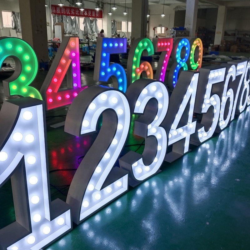 Factory Wholesale Professional Big Led Light Birthday Numbers Led Marquee Letters Party Supplies Light Up Numbers