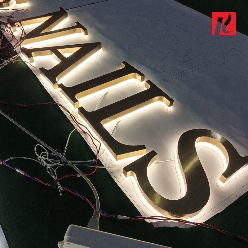 Kexian Customized Stainless Steel 3D Channel Letters Signs LED Backlit Beauty Salon Nails Channel Lettering