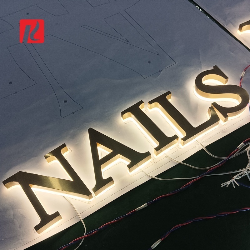 Kexian Customized Stainless Steel 3D Channel Letters Signs LED Backlit Beauty Salon Nails Channel Lettering