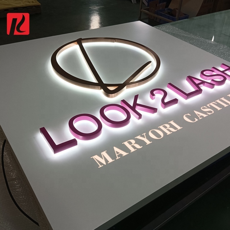 Kexian Custom 3D Letter Sign Board LED Illuminated Shop Name Board Backlit Letters Wall Signage Business Logo Led Sign