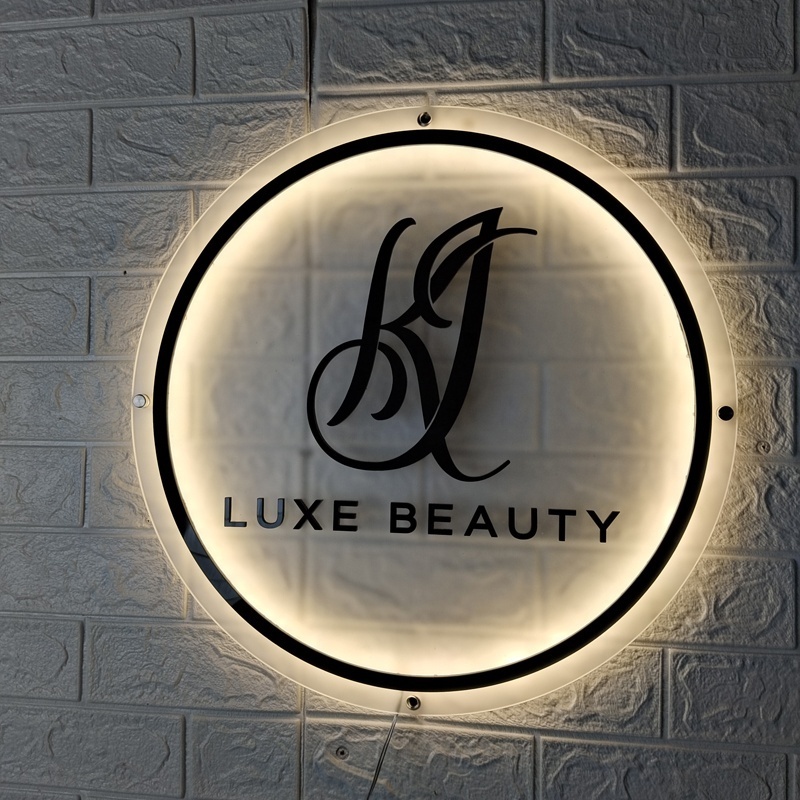 Kexian Custom Business Signs LED Acrylic Beauty Salon Boutique Indoor Logo Sign Light Up for Wall Hanging