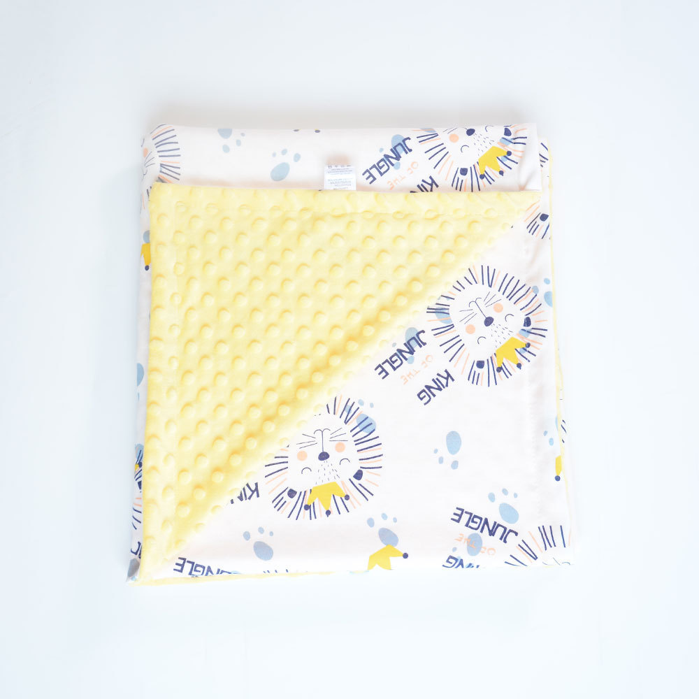 Wholesale 100% Polyester Custom Printed Minky Fleece Baby Dot Blanket Minky Baby Blanket For Newborns