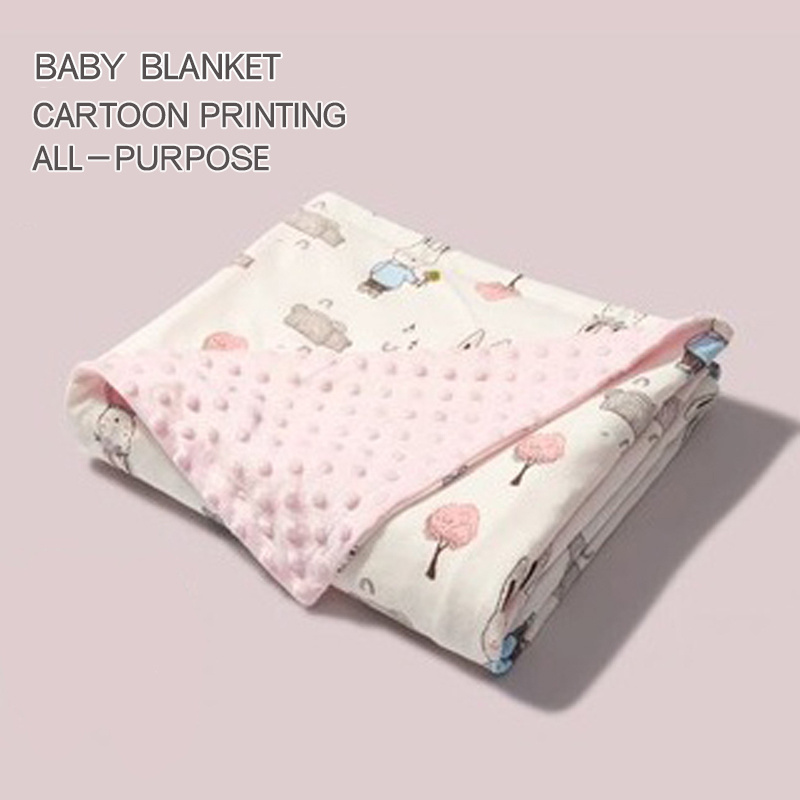 Custom Designs Baby Quilt Polyester Minky Dots Velvet Soft Newborn Receiving Fleece Baby Blankets