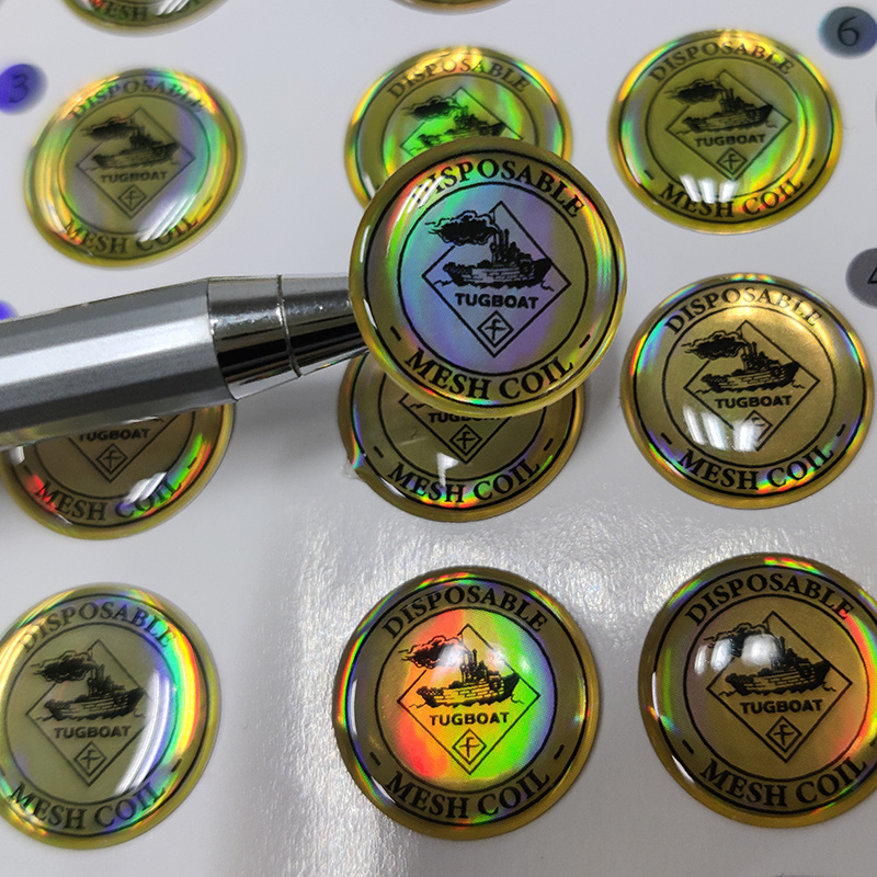 Custom 3d Epoxy Resin Holographic Label Printed Strong Adhesive Waterproof Domed Sticker Clear Epoxy Resin Dome Stickers