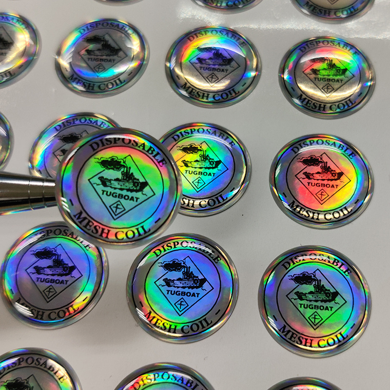 Custom 3d Epoxy Resin Holographic Label Printed Strong Adhesive Waterproof Domed Sticker Clear Epoxy Resin Dome Stickers