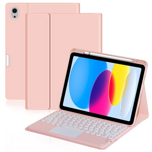 Wireless Keyboard With Touchpad For iPad 10.9 Inch 10th Gen 2022 For iPad 10 Generation Keyboard Case With Pencil Holder