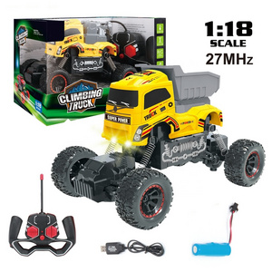 1/18 Scale 4 Channel Strong Power Radio Control Car Big Wheels Climbing RC Trucks with Lights