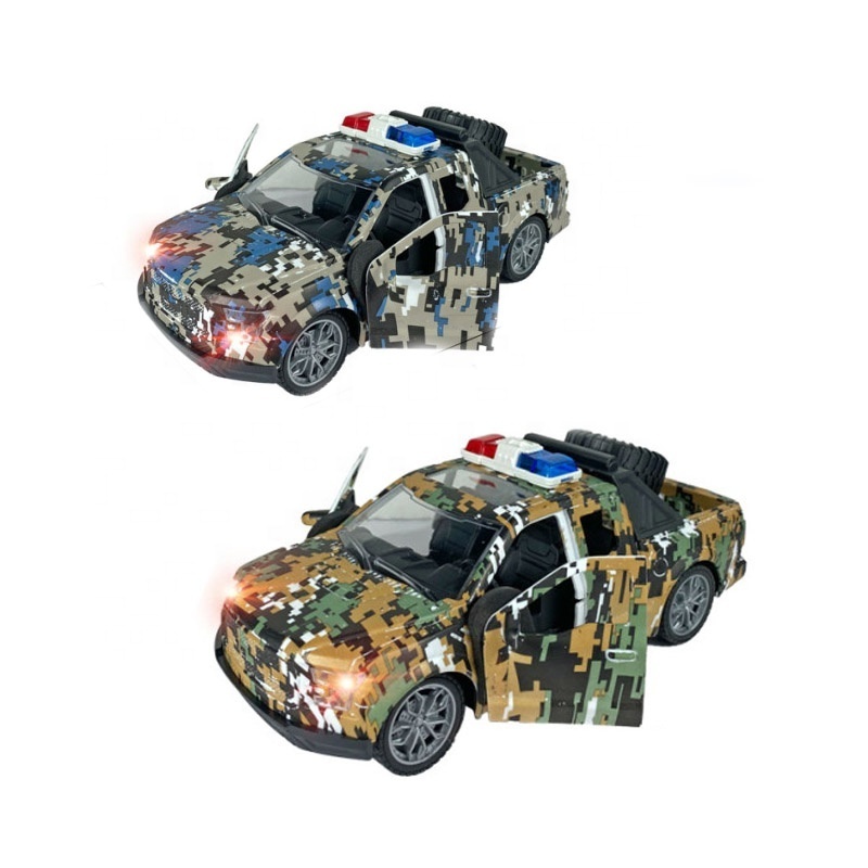 KUNYANG camouflage design police car front light remote control children manual door opening vehicle play rc police car toy