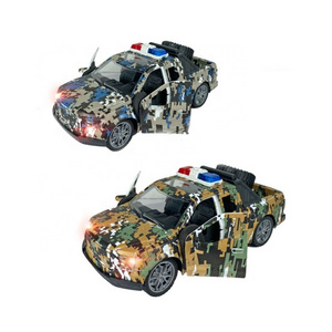 KUNYANG camouflage design police car front light remote control children manual door opening vehicle play rc police car toy