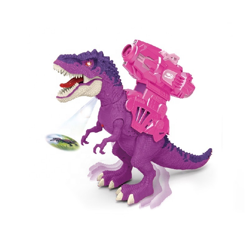 KUNYANG outdoor battery operated game kids play sound light walking automatic bubble electric plastic dinosaur bubble toy gun