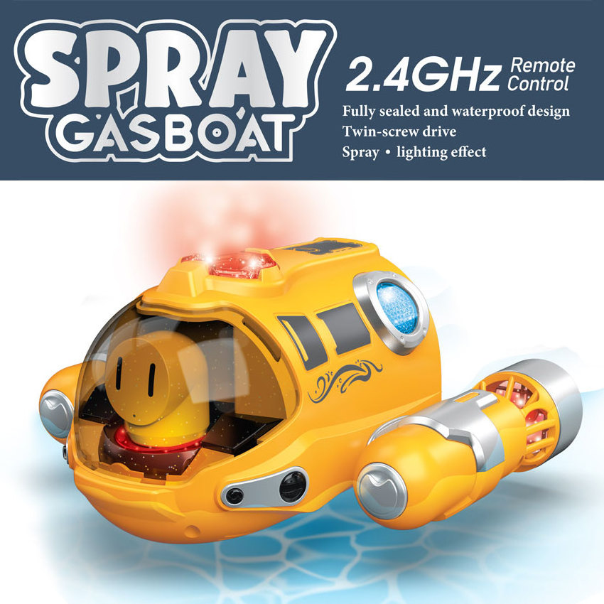 Plastic Toys Cartoon Remote Control Boat RC Boat Submarine Remote Control Spray Motorboat