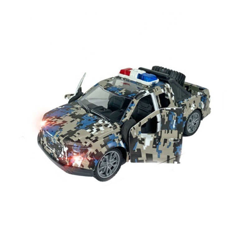 KUNYANG camouflage design police car front light remote control children manual door opening vehicle play rc police car toy