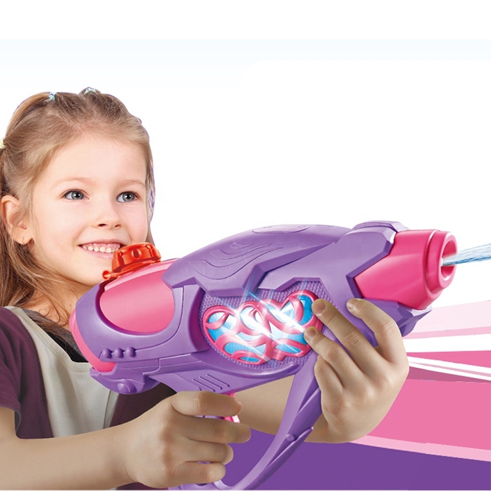 KUNYANG beach plastic pink girls waterproof shooter children kids play battery powered light electric water gun