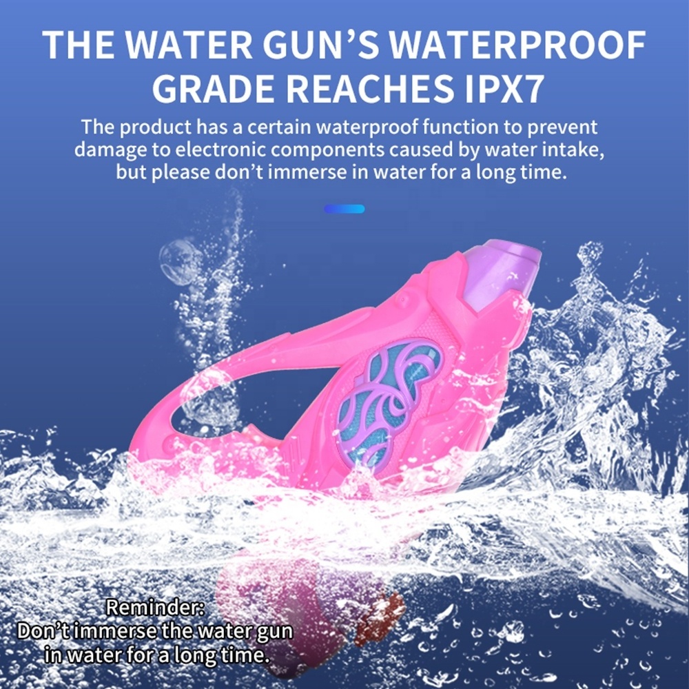 KUNYANG beach plastic pink girls waterproof shooter children kids play battery powered light electric water gun