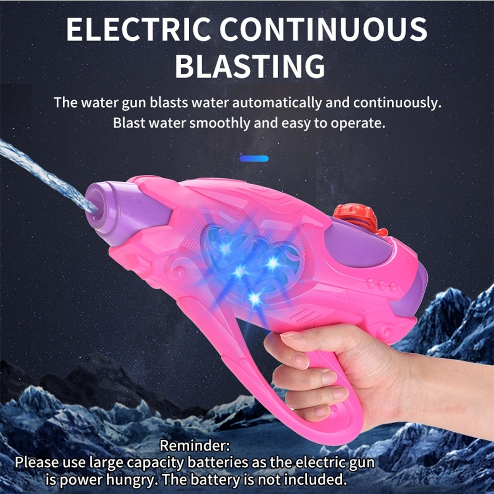 KUNYANG beach plastic pink girls waterproof shooter children kids play battery powered light electric water gun