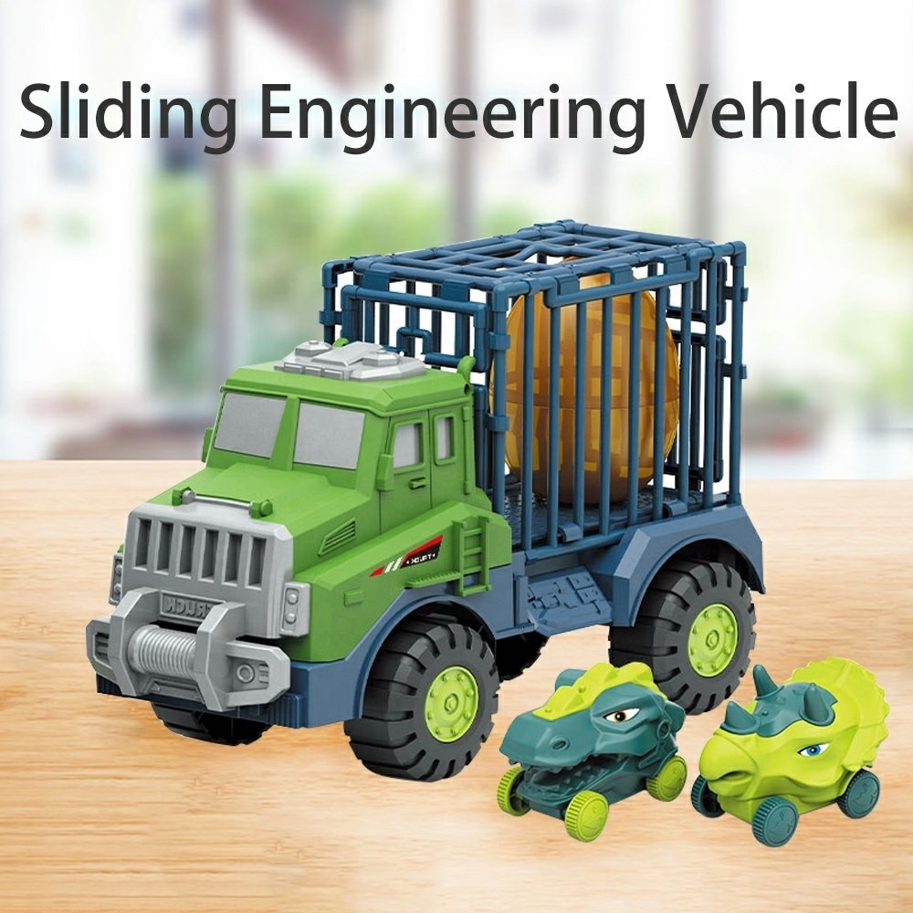 Toy Car Carrier Engineering Vehicle Cage Storage Slide Dinosaur Truck Toy Truck Transport Carrier Kids Car For Wholesale