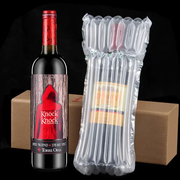 Plastic Wine Bags Portable Inflatable Air Packaging Bag Cushioning Wrap Column Wine Bottle Protector