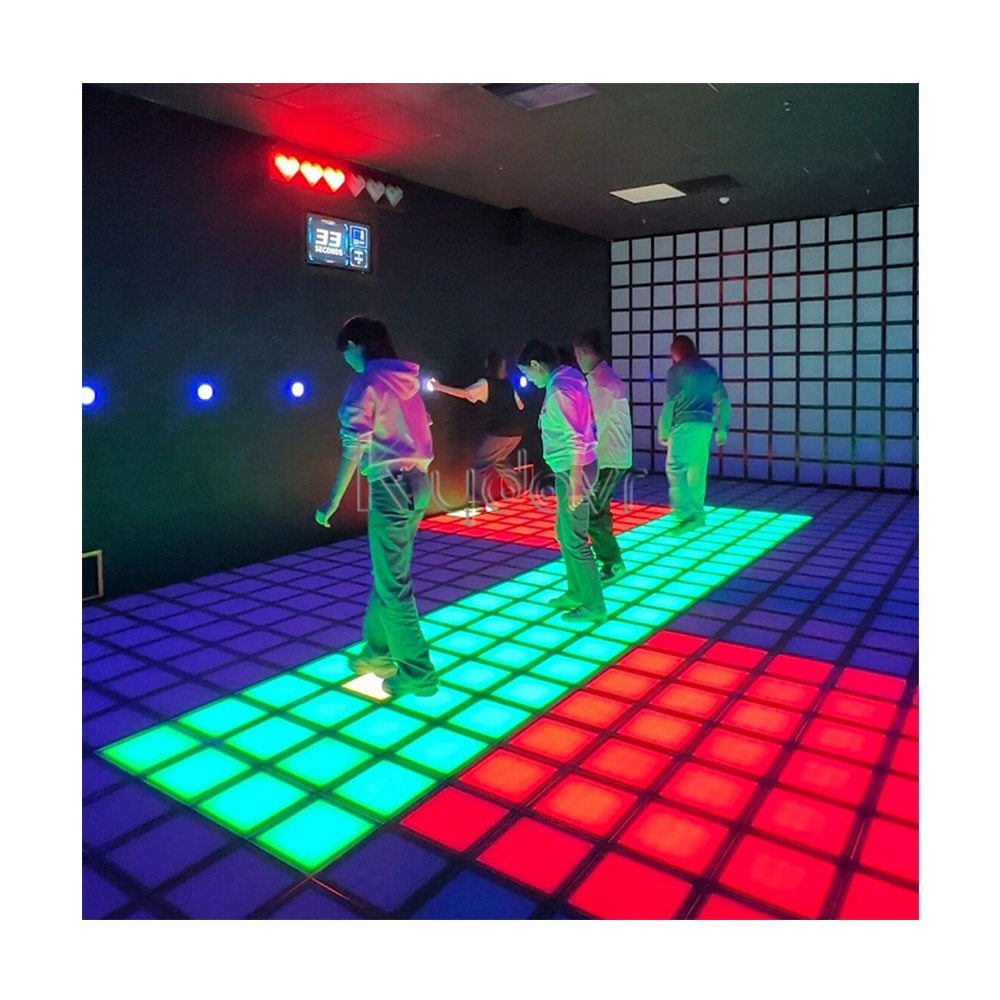 Amusement sport reaction active interactive game room led light floor 30x30cm indoor outdoor activity games for children