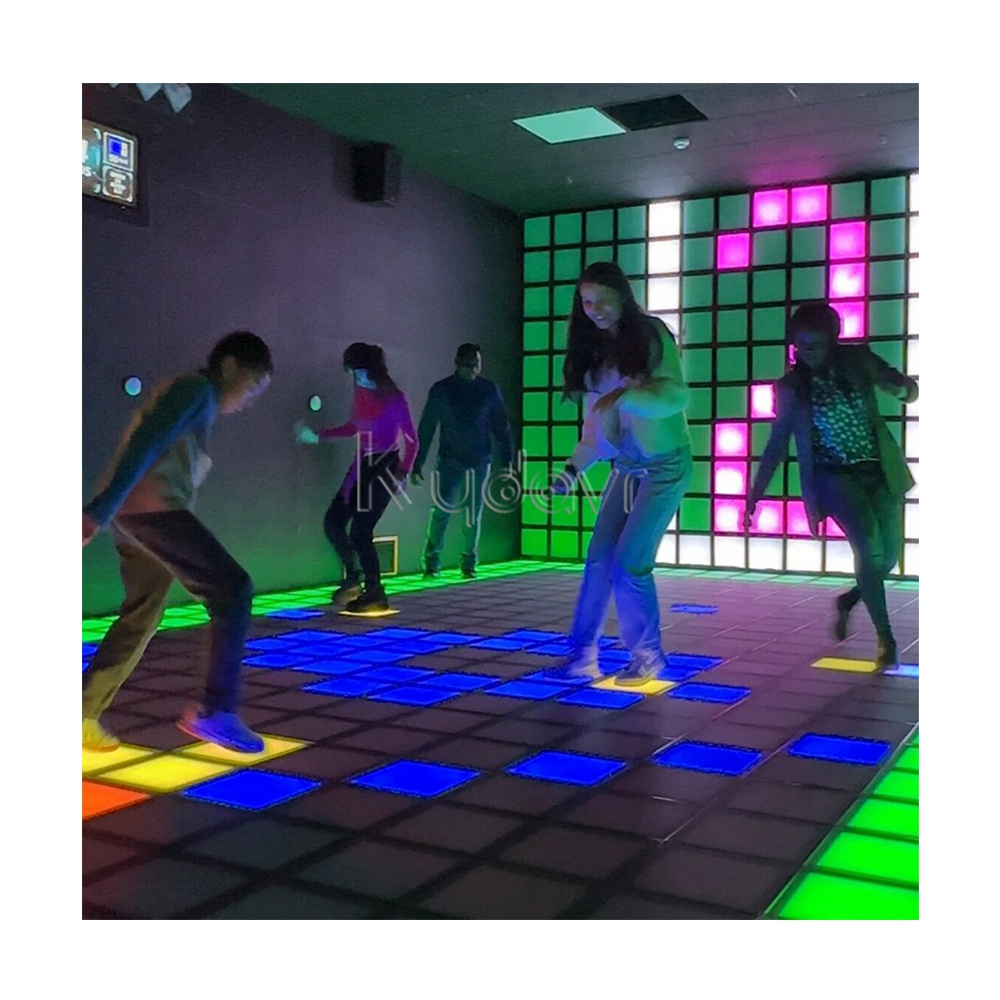 Amusement sport reaction active interactive game room led light floor 30x30cm indoor outdoor activity games for children