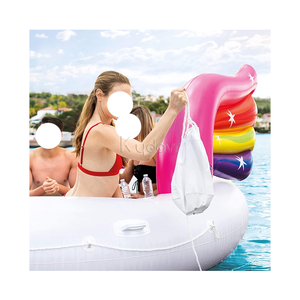 High quality commercial outdoor water swimming pool adult kids ride park floating island inflatable unicorn pool