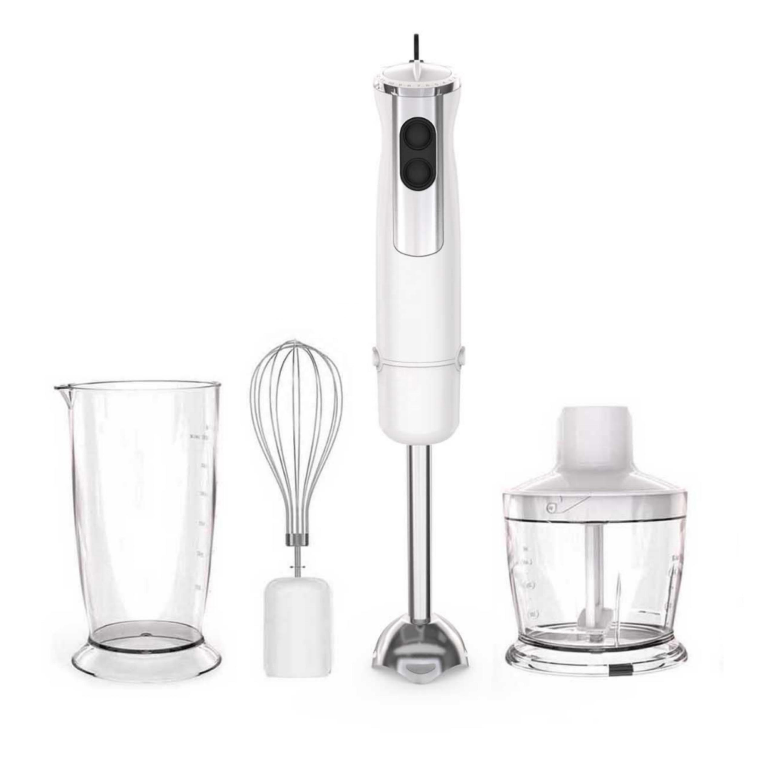 4 in 1 Home Food Processor Electric Handheld Stick Mixer Hand Blender Set with Beaker Egg Whisk Beater Vegetable Chopper