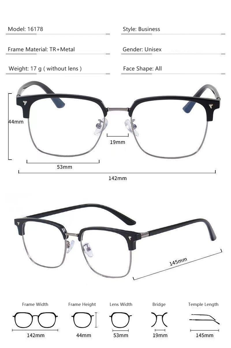 16178 Classic Business TR eyeglasses frame For Optical Glasses wholesale glasses high quality Anti blue light Blue light cut