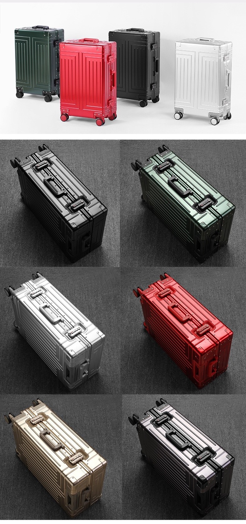 Hot sale aluminum luggage Carry on Luggage Suitcases Sets Custom suitcase 20/24/28/30/32inch