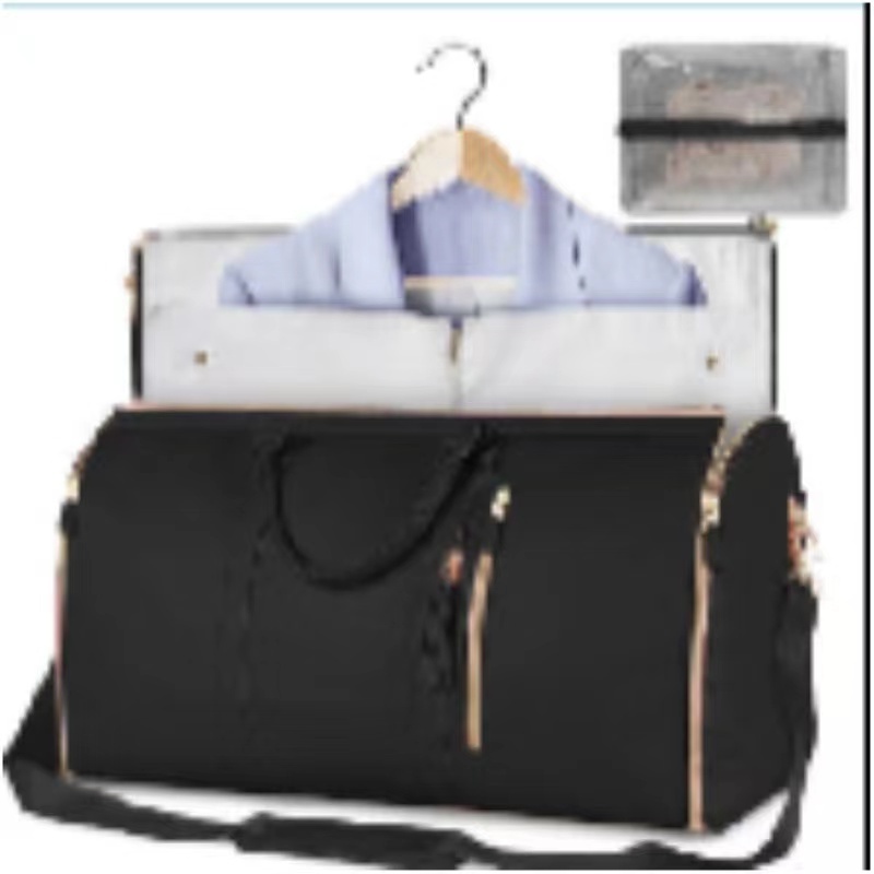 Pu Leather Bag Organizer 2 in 1 Travel Bags Waterproof Carry On Garment Duffle Bags with Shoes Pouch for Travel Hanging Suitcase