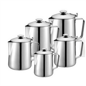 20oz Stainless Steel Coffee Pitcher Craft Latte Milk Frothing Jug With Lid