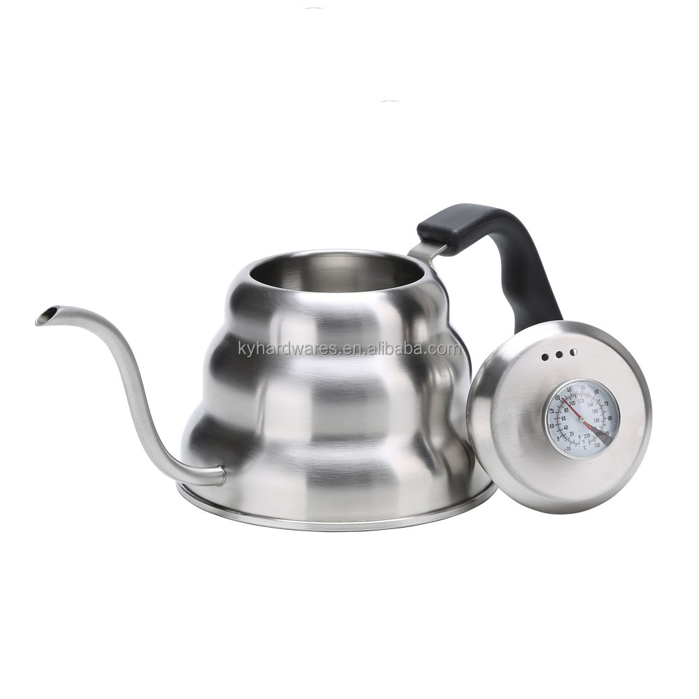 Best Stainless Steel Gooseneck Pour Over Coffee Drip Kettle or Tea Kettle with built-in thermometer