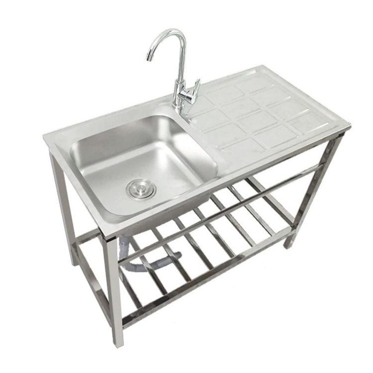 factory custom commercial kitchen sink silver stainless steel industrial free standing single bowl kitchen sink with bracket