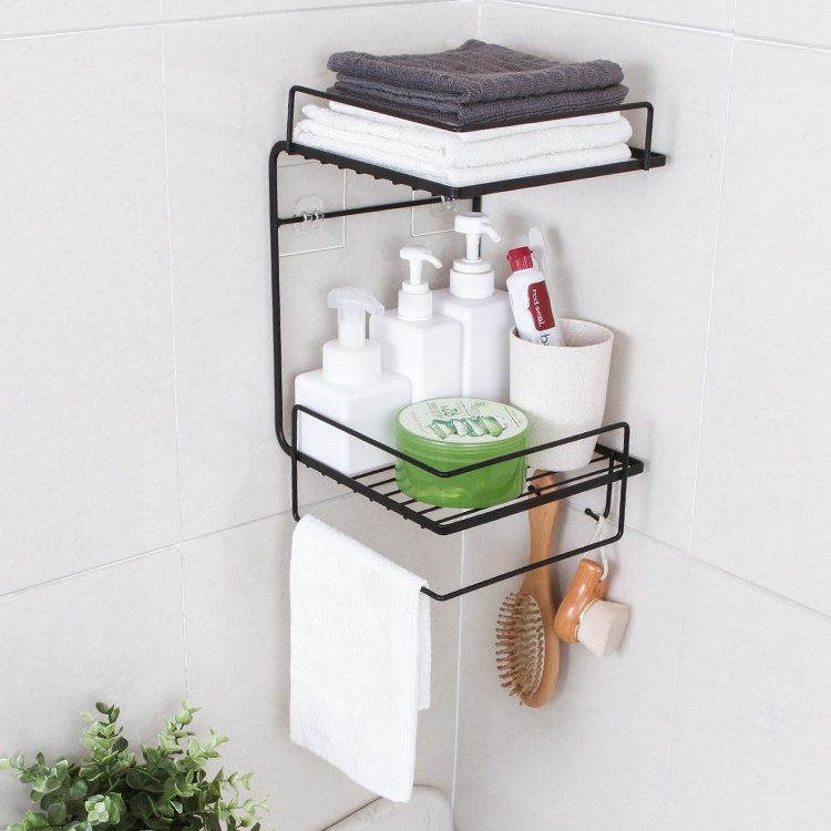 manufacturer custom black white wall shower caddy organizer bathroom storage shelves stainless steel for bathroom storage