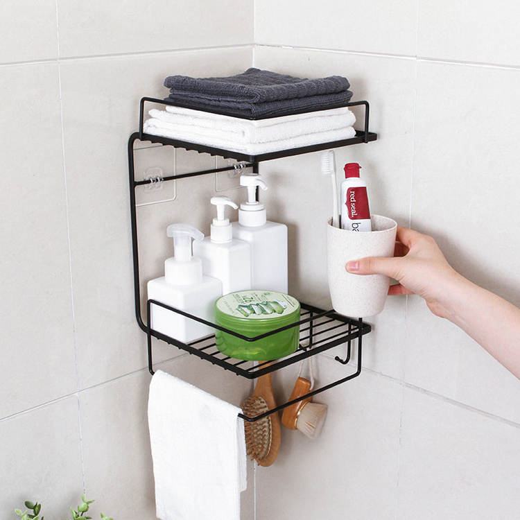 manufacturer custom black white wall shower caddy organizer bathroom storage shelves stainless steel for bathroom storage