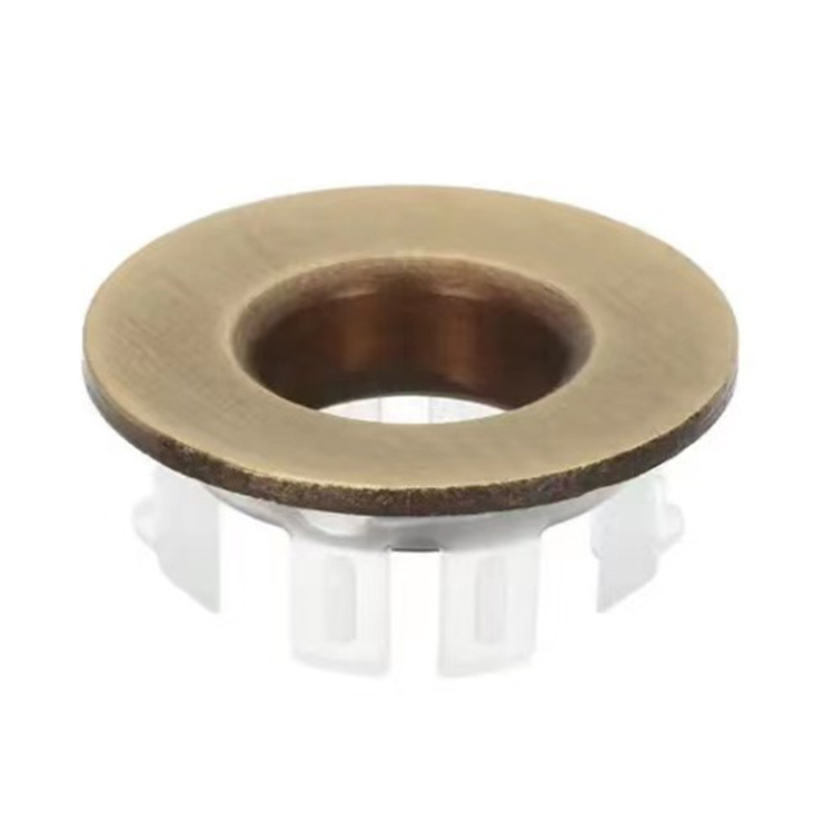 Replacement Brushed Brass Basin Overflow Cover Insert Hole Trim Cap Ring Gold