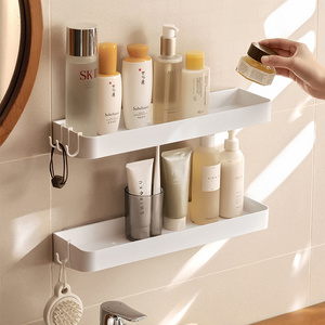 suppliers custom wall mounted shower hidden shelves organizer bathroom plastic white shower caddy corner floating shelf