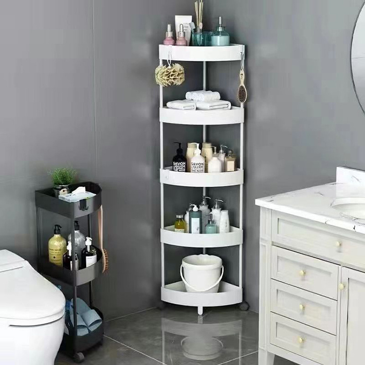 factory custom 3 tier 4-tier plastic stand up shower caddy bathroom shower free standing shelf corner organizer rack