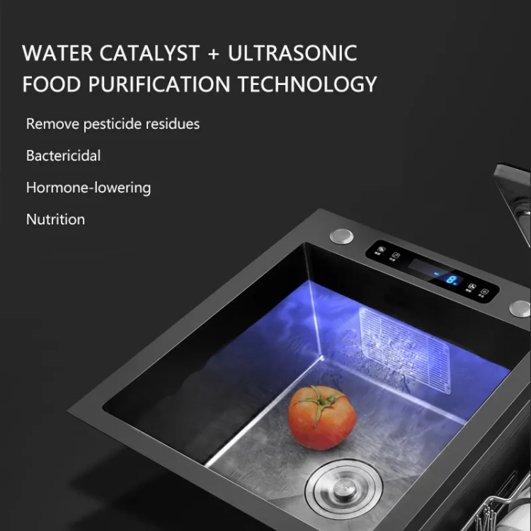 custom 3 compartment ultrasonic kitchen sink multifunction intelligent digital display kitchen sink automatic dish washer