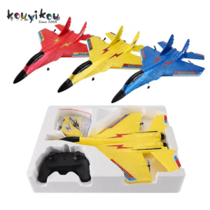 KYK New Desihn SU 35 2.4G Remote Control Airplane Glider Model Toy Foam EPP  Flying FighterJet RC Plane Kids Toy