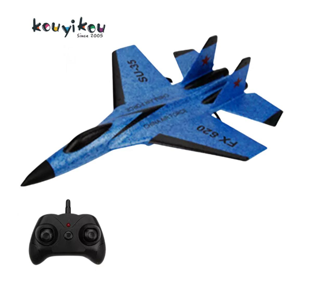 KYK New Desihn SU 35 2.4G Remote Control Airplane Glider Model Toy Foam EPP  Flying FighterJet RC Plane Kids Toy