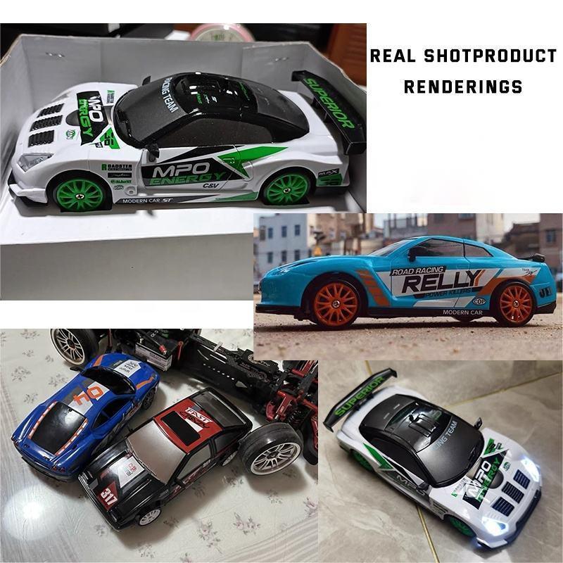 Kouyikou Factory 1:24 RC Drift Car 4WD 15km/h Remote Control Drift With Replaceable Tires And Obstacles Rc Racing Car