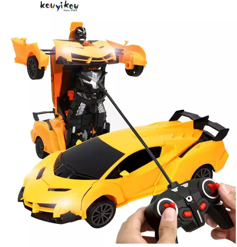 KYK Juguetes Para Ninos 2023 Remote Control Car One Button Transformation Radio Control Vehicle Car Robots Kid Toy