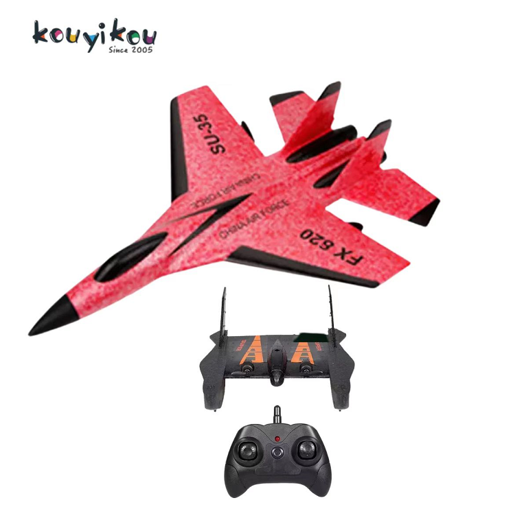 KYK New Desihn SU 35 2.4G Remote Control Airplane Glider Model Toy Foam EPP  Flying FighterJet RC Plane Kids Toy