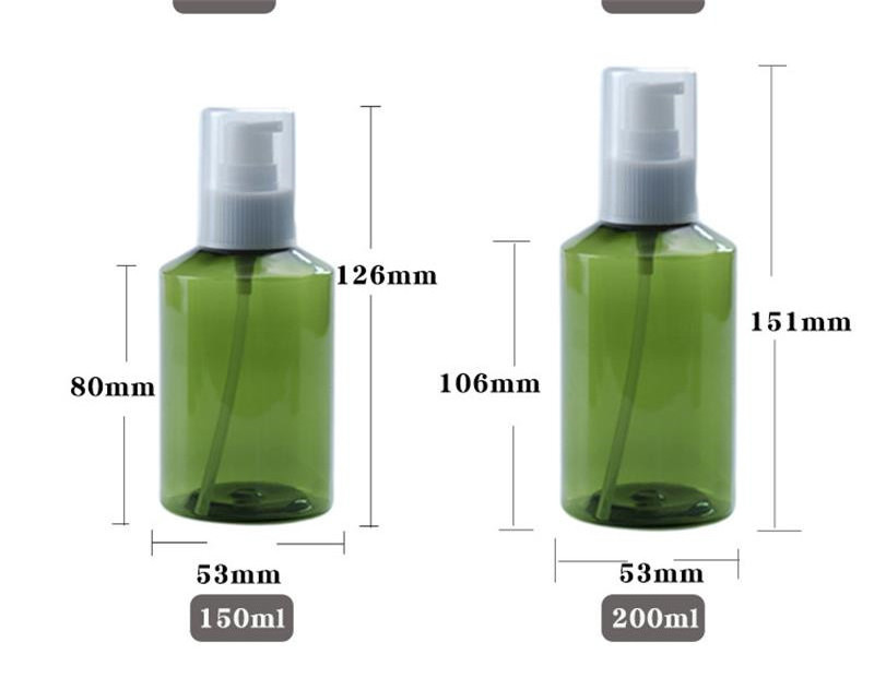 50ml 100ml 150ml 200ml Blackish Green Plastic Pet Spray Bottle Foam Pump Bottle For Cosmetic