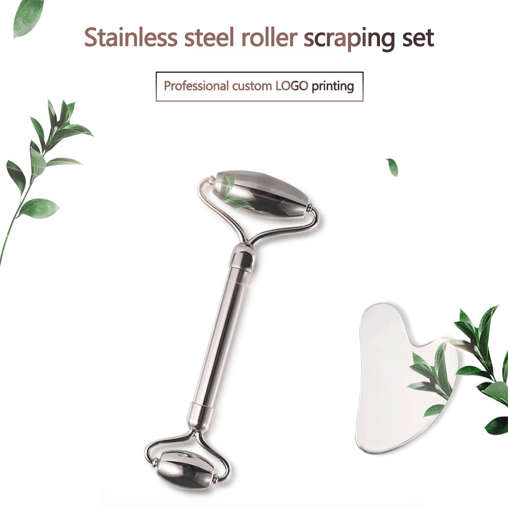 Stainless Steel Facial Lifting Massager Beauty Roller Tightening Face Gua Sha Scraper Anti-wringles Skin Care Tool